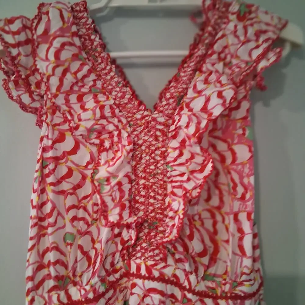 Poupette St Barth Carol mini dress girls 12 ruffles